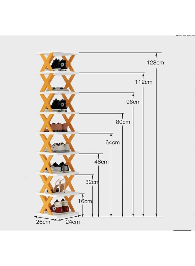 هومستر منظّم رافعة الحذاء من الزاوية للمساحات الصغيرة، برج الحذاء الرأسي النحيف لمدخل الباب الوقوف الحر، رصيف تخزين الحذاء البلاستيكي الضيق - Image 5