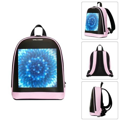Crelander LED Backpack, 11 inch Small Laptop Backpack with Programmable Screen Small Smart Dynamic Fashion Shoulder Bag for Women Daily Use Cycling Travel Daypack App Control (pink) - Image 5