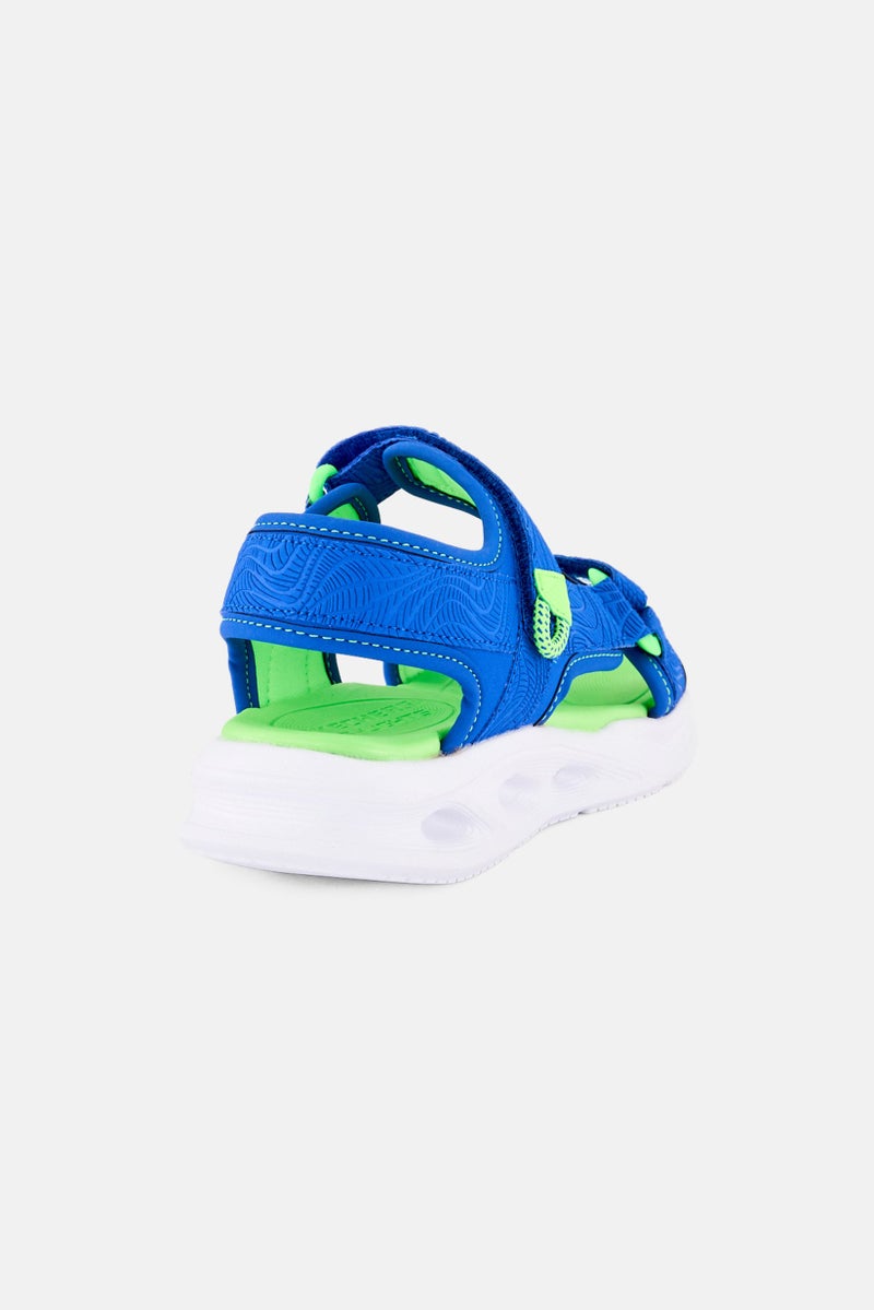 SKECHERS Kids Boy Lights Sola Glow Hydro Rays Velcro Closure Sandals, Blue - Image 3