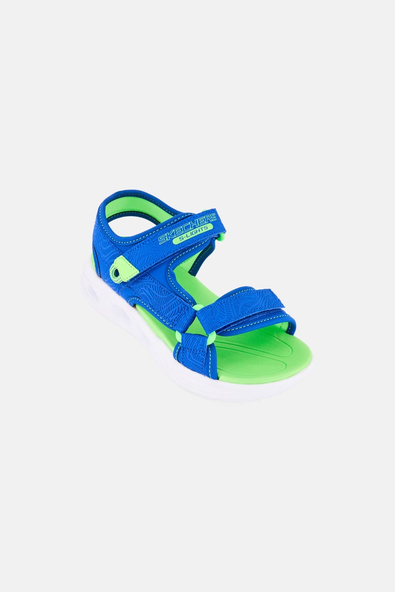 SKECHERS Kids Boy Lights Sola Glow Hydro Rays Velcro Closure Sandals, Blue - Image 1