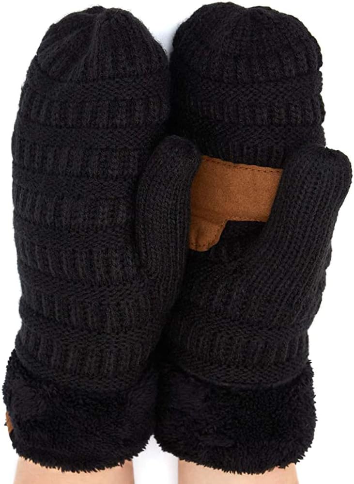 Funky Junque Mittens for Women - Fleece Lined Womens Winter Gloves, Fuzzy Warm Mittens, Cold Weather Fashion Accessories - Image 1