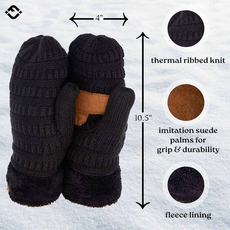 Funky Junque Mittens for Women - Fleece Lined Womens Winter Gloves, Fuzzy Warm Mittens, Cold Weather Fashion Accessories - Image 3