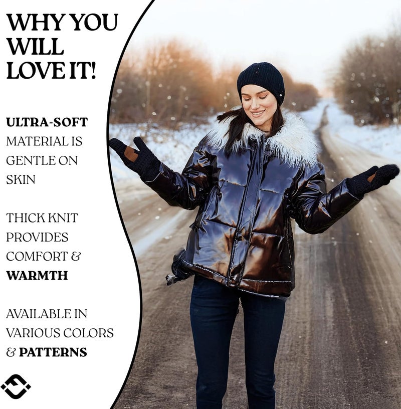 Funky Junque Mittens for Women - Fleece Lined Womens Winter Gloves, Fuzzy Warm Mittens, Cold Weather Fashion Accessories - Image 2