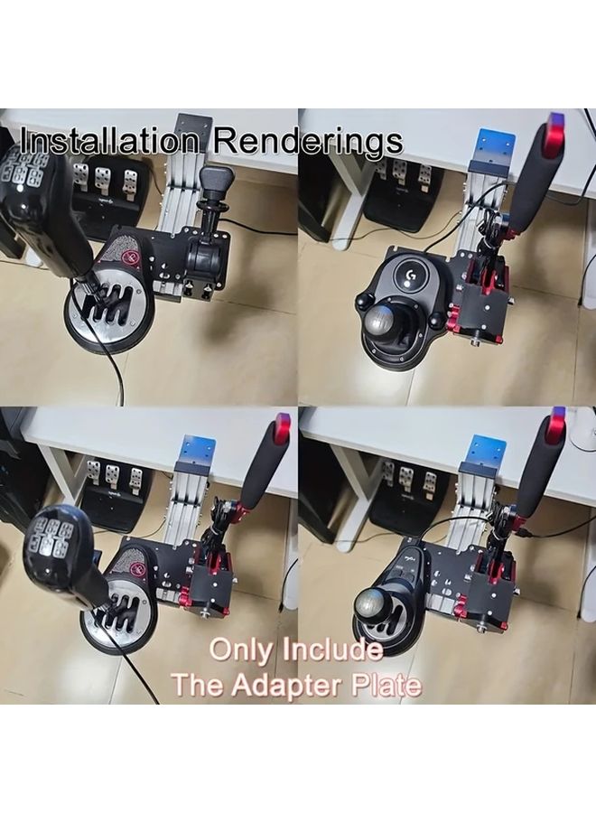 قوس تركيب فرملة اليد من الألومنيوم الأسود USB لعجلات القيادة Logitech G25 وG27 وG29 وT300 وT500 - Image 5