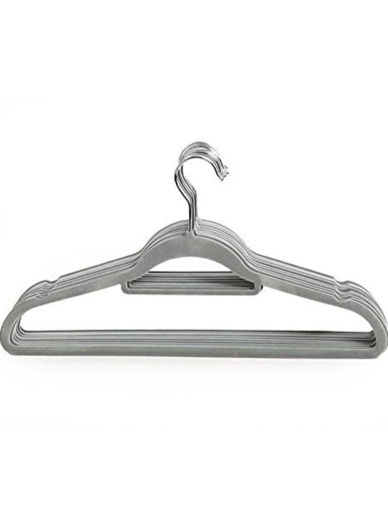 AXENTURE 50PACK 41.5CM VELVET GREY HANGER WITH TIE BAR - Image 1