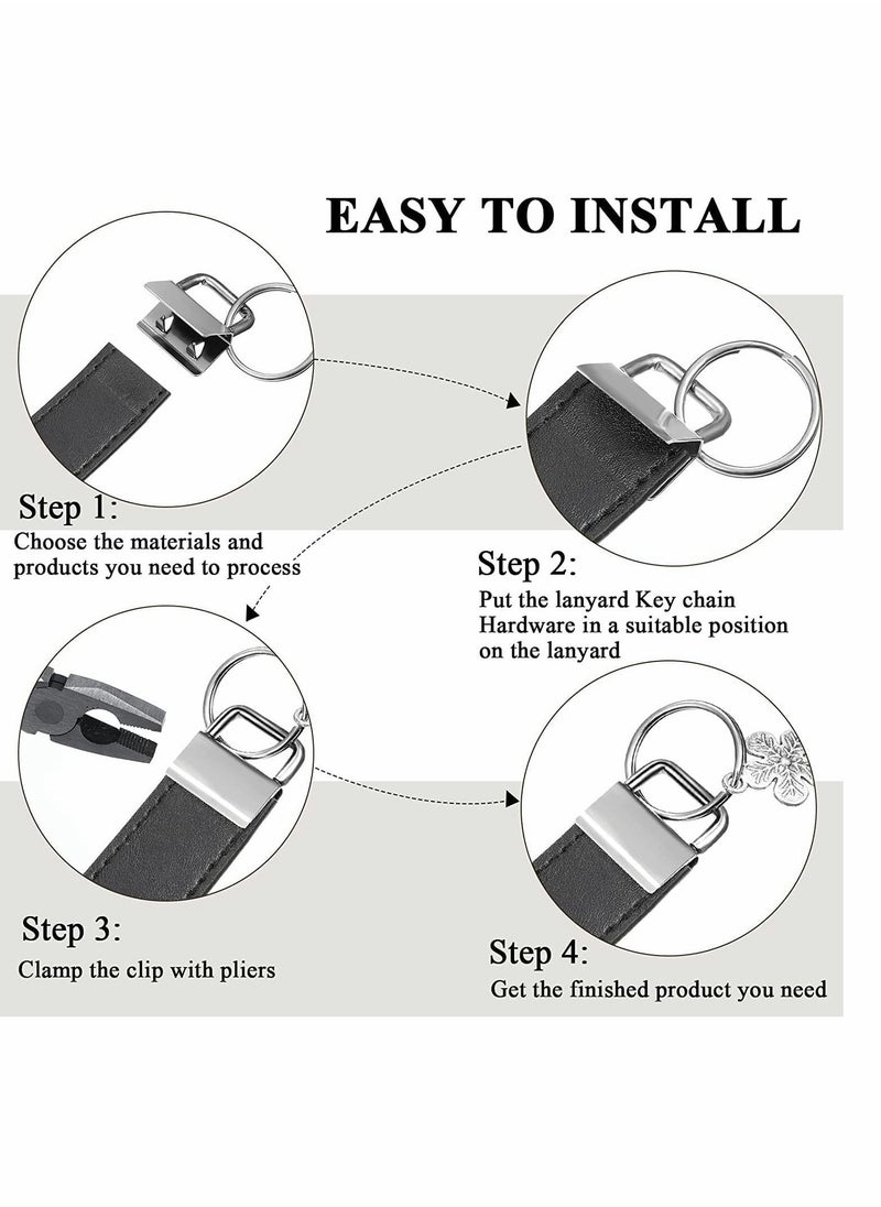 Y&D - 100 Pcs Key Fob Hardware with Rings, Keychain Wristlet for Bag Wristlets Fabric/Ribbon/Webbing/Embossed and Other Hand Craf - Image 1