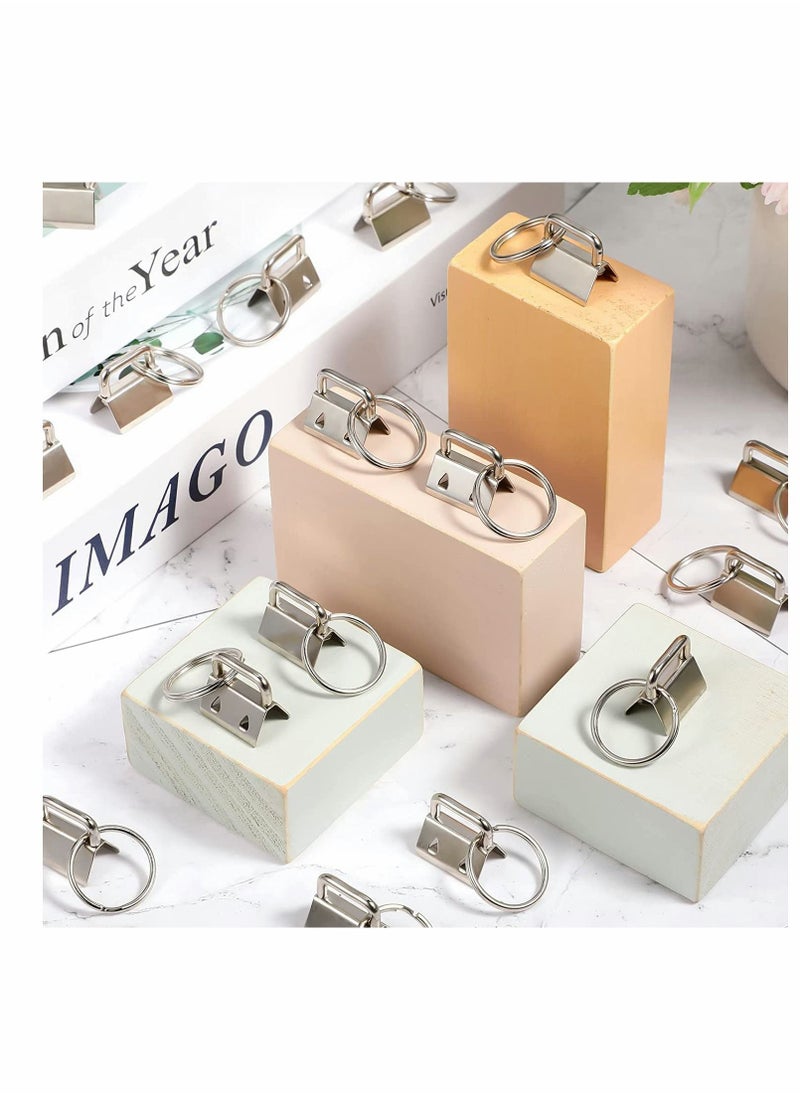 Y&D - 100 Pcs Key Fob Hardware with Rings, Keychain Wristlet for Bag Wristlets Fabric/Ribbon/Webbing/Embossed and Other Hand Craf - Image 1