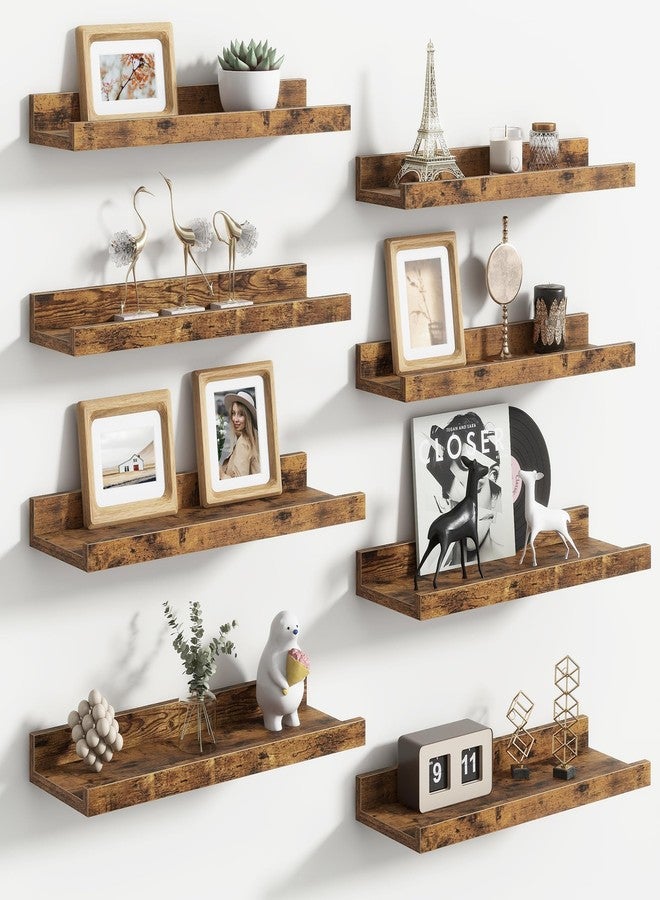 FLYJOE Picture Ledge Shelf, Floating Shelves Set of 8, 16 Inches Nursery Book Shelves for Toys Storage, Kids Bookshelf Wall Mounted for Living Room Bedroom Decor Books Photo Frames, - Image 1