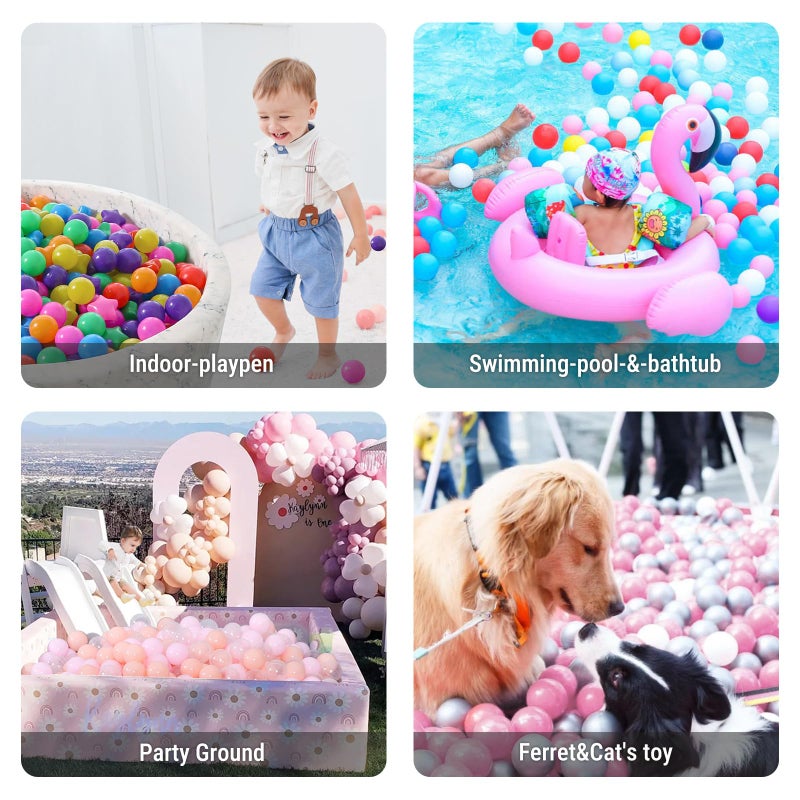 STARBOLO Ball Pit Balls - 100pcs Crush Proof Plastic Children's Toy Balls Bright 7 Colors Ocean Balls for Birthday Parties Games Pool - Image 5