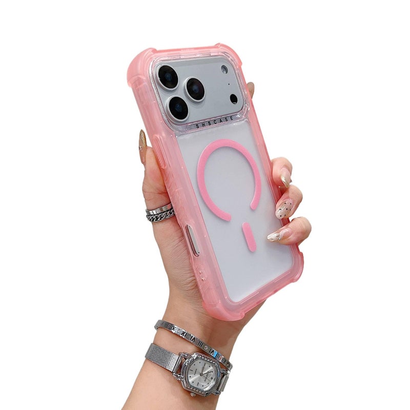 غطاء واقي لـ iPhone 17 / 17 Air / 17 Pro / 17 Pro Max مع حبل تعليق وملمس ناعم مع مغناطيس قوي مع مقاوم للخدش باللون وردي مغناطيسي - Veloris - Image 1