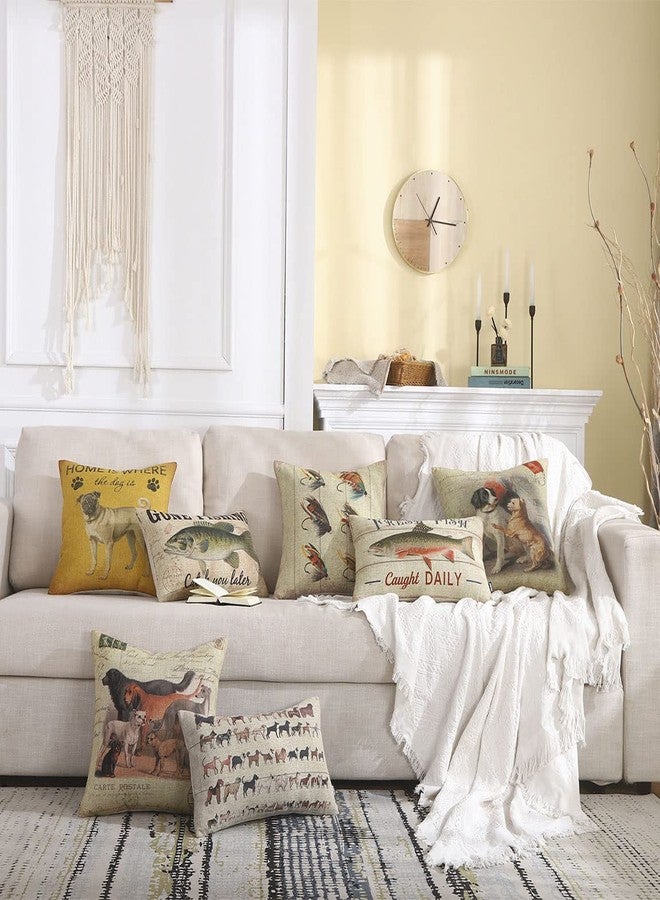 TRENDIN Gone Fishing Pillow Cover 20x12 Inch Retro Lakeside Decor Cushion Cover Oblong Pillowcase for Sofa Couch Linen PL1019TR - Image 2