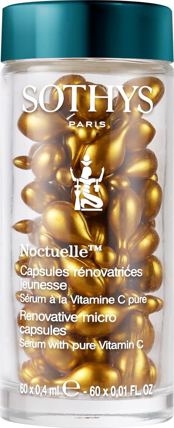 سيروم فيتامين سي من سوتيس في كبسولات تجديدية للوجه 60 × 01 أونصة سائلة، كبسولات نباتية، مضادة للشيخوخة، لعلاج البقع الداكنة، علاج ليلي