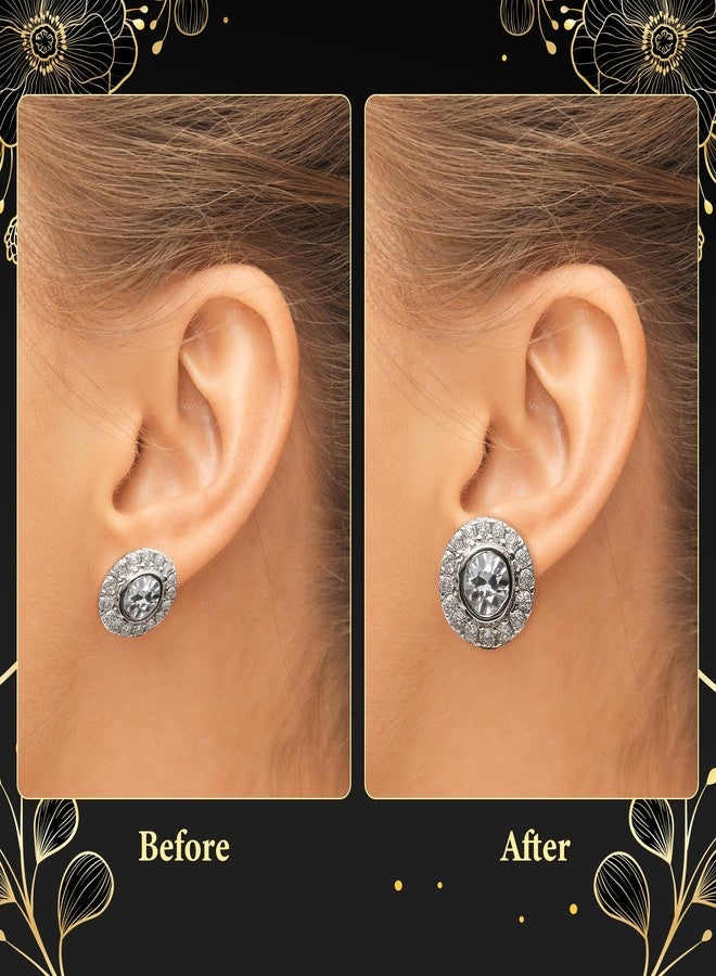 Starry 18K Gold Plated Earring Backs for Droopy Ears, 8pcs Earring Lifters Backs for Heavy Earring Grid-Design Earring Lifters - Image 5