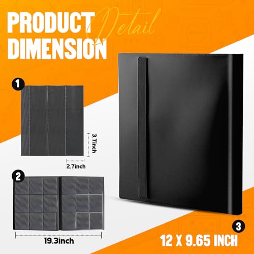 SRISE Card Binder 9-Pockets, Trading Card Binder, 20 Pages, 360 Card Capacity Collection Binder, Card Folder for MTG, TCG, Game Cards & Sports Cards（Black） - Image 2
