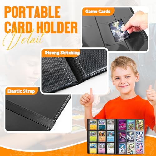SRISE Card Binder 9-Pockets, Trading Card Binder, 20 Pages, 360 Card Capacity Collection Binder, Card Folder for MTG, TCG, Game Cards & Sports Cards（Black） - Image 5