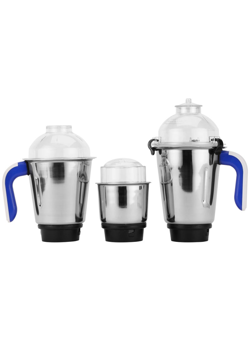 Olsenmark 3 IN 1 Mixer Grinder with 1200 W Powerful Motor with Stainless Steel Jars and Blades, Unbreakable Polycarbonate Jar Caps, Ergonomic Design, Overload Protector 0.01 L 1200 W OMSB7015 White - Image 5