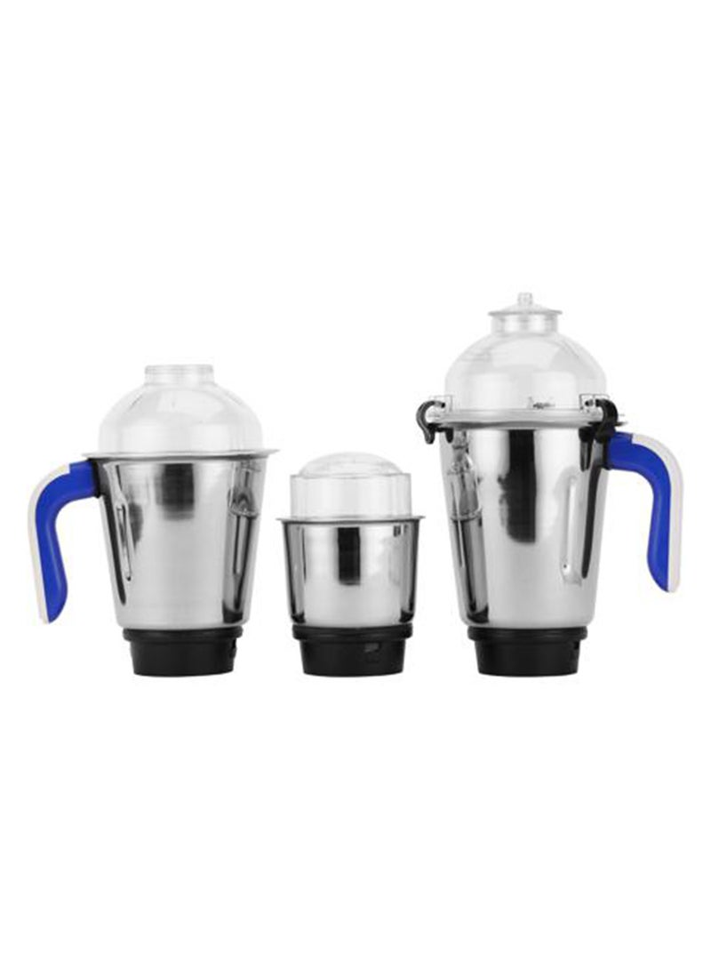 Olsenmark 3-in-1 Mixer Grinder - OMSB7015/ 1200W Powerful Motor, Stainless Steel Jars & Blades, 3 Jars with 3 Speed Control, Polycarbonate Jar Caps, Overload Protection, Ergonomic Design/ Ideal for Smoothies, Grinding & Blending/ White & Silver 0.01 L 1200 W OMSB7015 White - Image 3