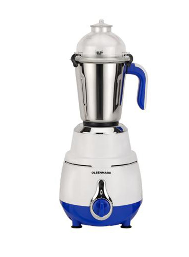 Olsenmark 3-in-1 Mixer Grinder - OMSB7015/ 1200W Powerful Motor, Stainless Steel Jars & Blades, 3 Jars with 3 Speed Control, Polycarbonate Jar Caps, Overload Protection, Ergonomic Design/ Ideal for Smoothies, Grinding & Blending/ White & Silver 0.01 L 1200 W OMSB7015 White - Image 5