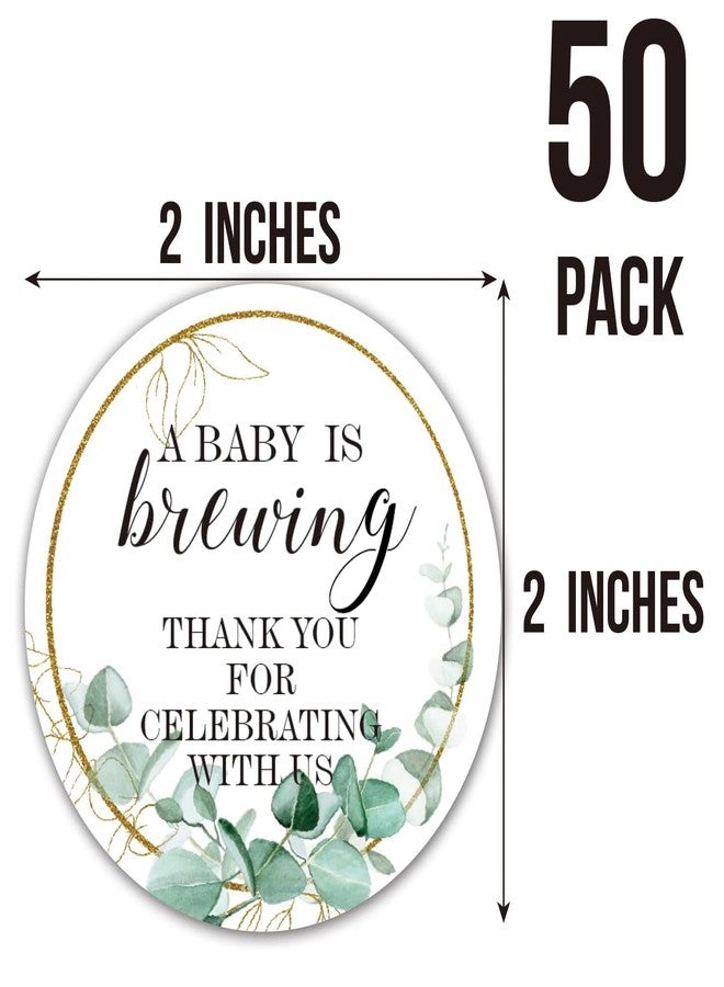 TENTADO 50 Greenery A Baby is Brewing Stickers - Gender Neutral Baby Shower Favor Stickers for Invitations, Candles, Popcorn, Water Bottles - 2 Inches. - Image 3