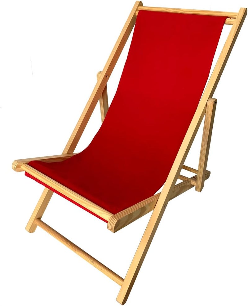 TBACW Patio Lounge Chair Replacement Canvas 47" L x 17" W - Beach Sling Chair Fabric, Indoor Outdoor Use - No Wooden Frame (Red) - Image 4