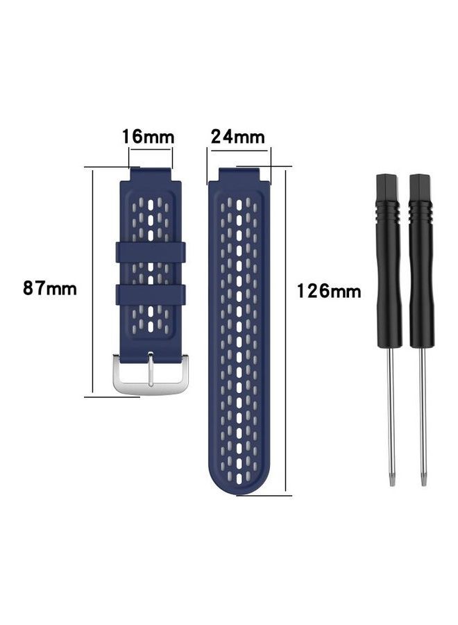 NIBEMINENT Silicone Replacement Strap With 2 Tool Knives For Garmin Approach S2/S4 Blue/White - Image 2