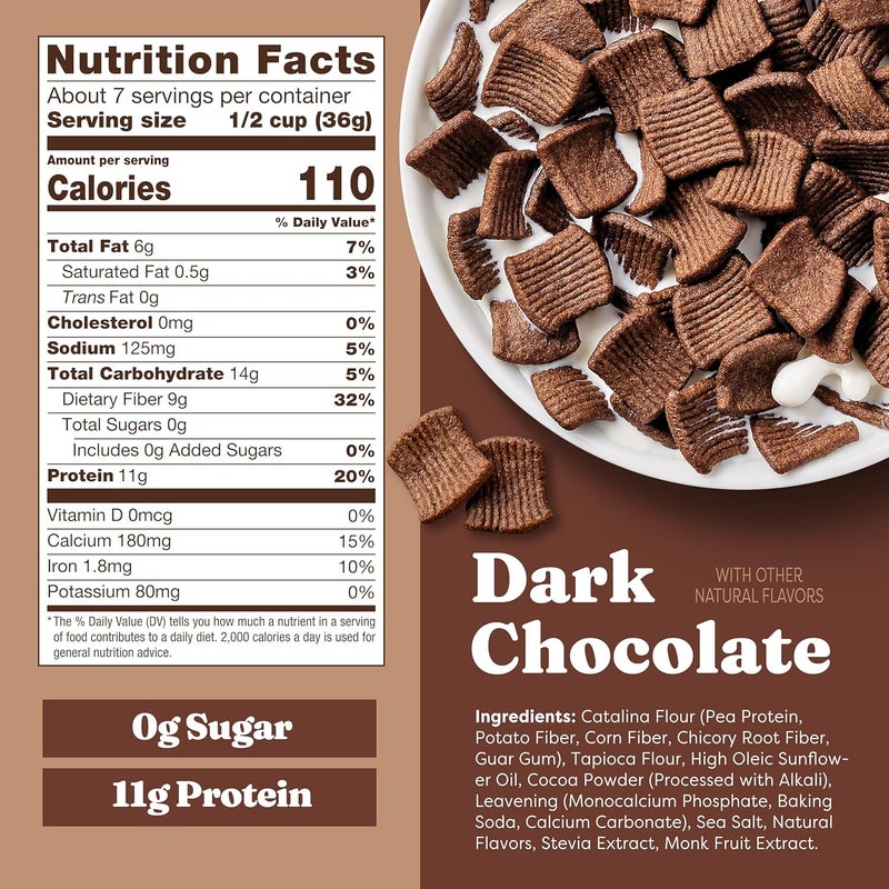 Catalina Crunch Dark Chocolate Protein Cereal - Keto Friendly, Low Carb, Gluten Free, 255g - Image 2