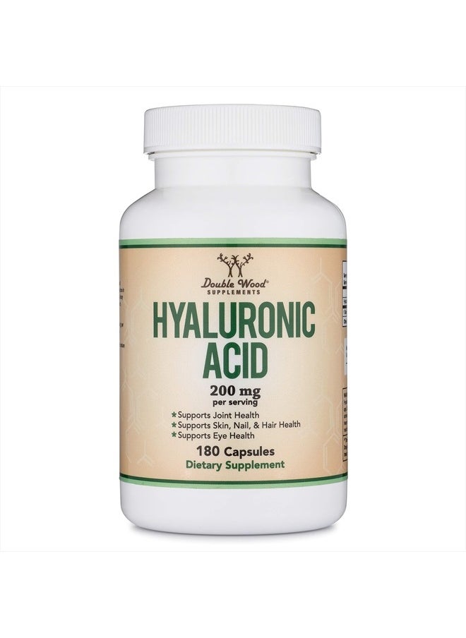 Double Wood Supplements Hyaluronic Acid Supplements -180 Capsules (Enhances Effects of Hyaluronic Acid Serum for Face) 200mg Per Serving for Skin and Face Aging Support (Acido Hialuronico) Gluten Free by Double Wood  - Image 4