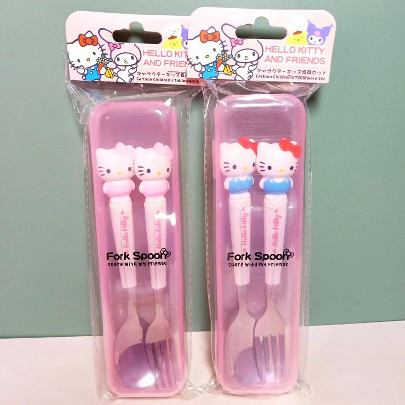 Stainless Steel Kids Dinnerware Set Cartoon Spoon Fork Portable Student Utensils for Children Home Kitchen - Image 4