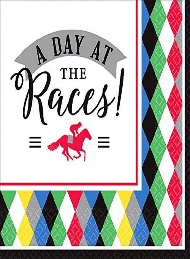 FAKKOS Design Kentucky Derby Party Supplies Horse Race Cocktail Beverage Napkins 32 Count - Image 4