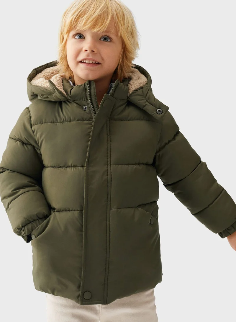 MANGO Infant Puffer Hooded Jacket