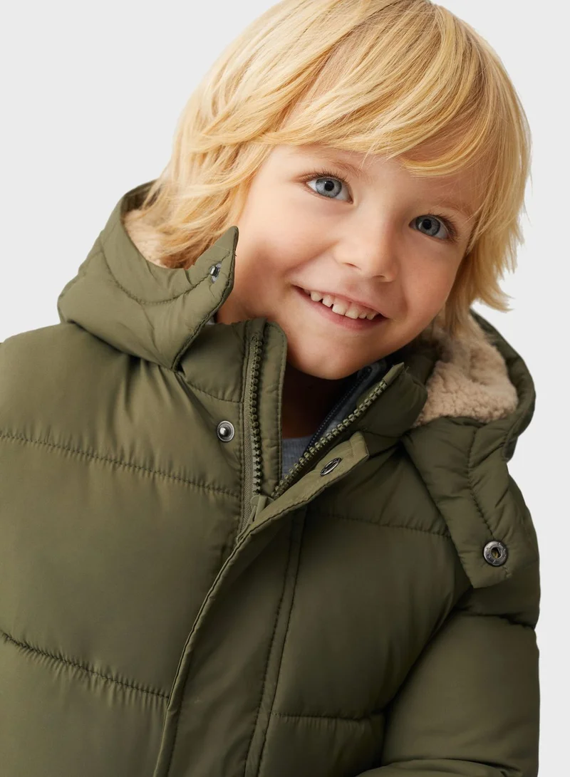 MANGO Infant Puffer Hooded Jacket