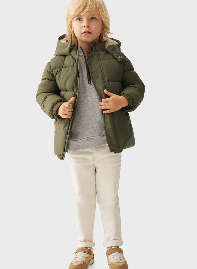 MANGO Infant Puffer Hooded Jacket