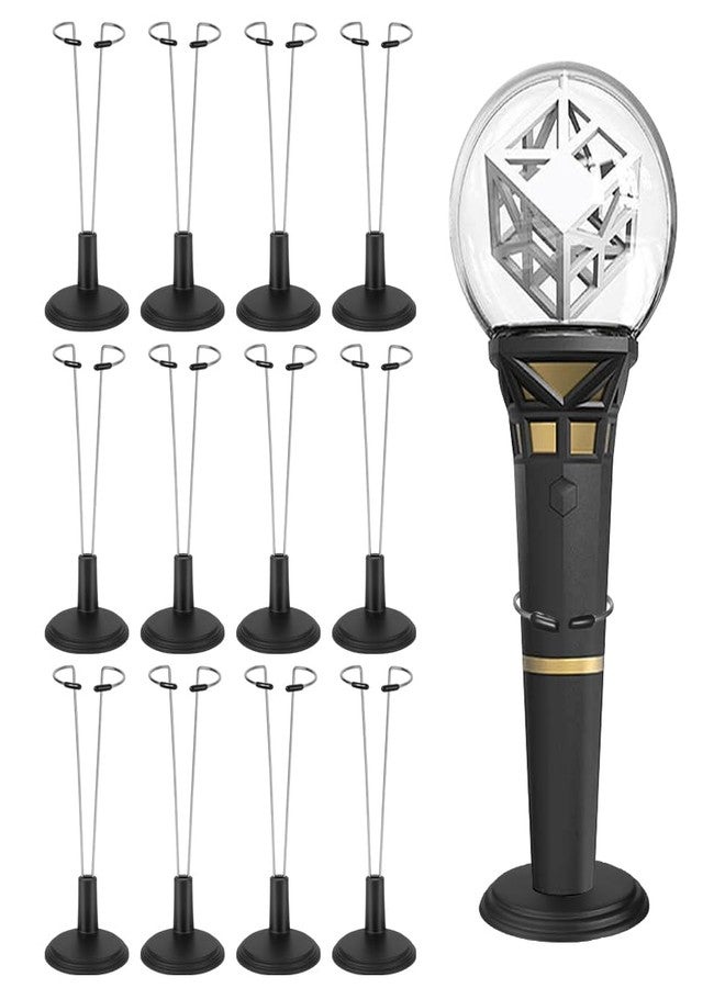 linastu 12 Pack Kpop Lightstick Stand, Holder for Official Lightsticks, Complicable with Stray Kids/Enhypen/Ateez/Twice Lightsticks, Display Stand Compatible with Kpop(Black) - Image 1