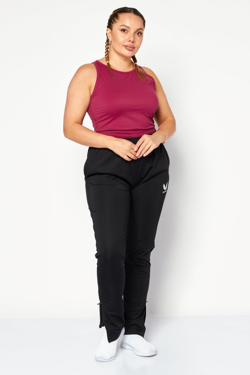 CASTORE Women Slim Fit Drawstring Brand Logo Bootcut Pants, Black - Image 2