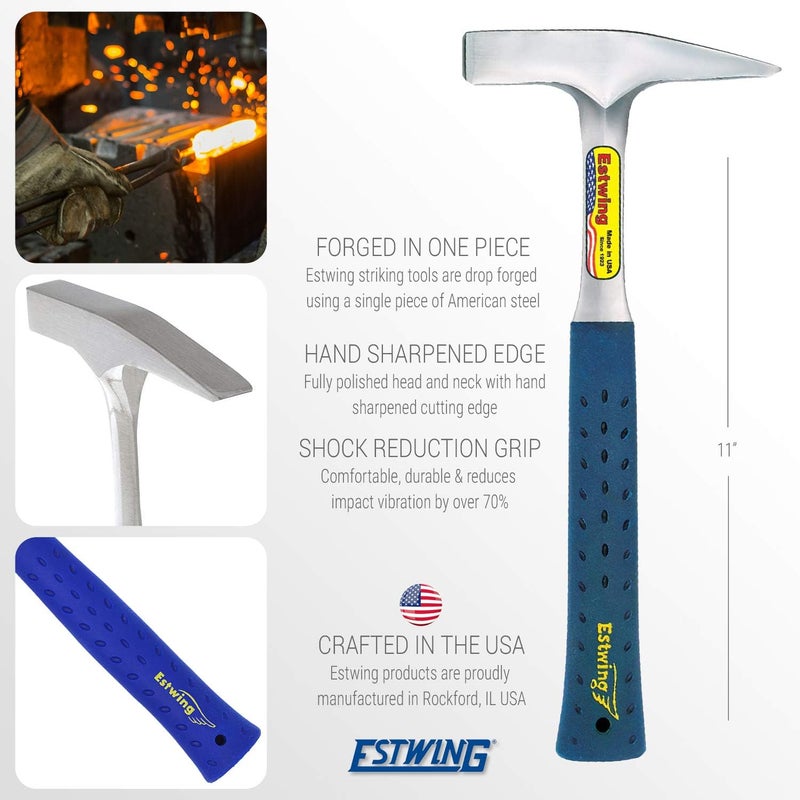ESTWING Tinner's Hammer - 12 oz Metalworking Tool with Forged Steel Construction & Shock Reduction Grip T3-12 - Image 5