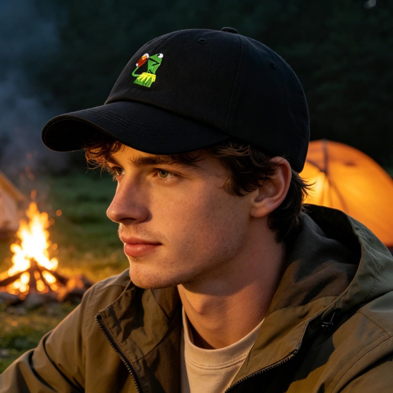 Raylarnia Kermit The Frog Embroidered Ball Cap, Funny Hat for Men Women - Image 4
