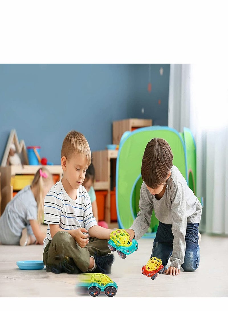 Zikra Baby Toy Cars Soft Rubber Hand Rattle Car Hole Ball Toy Early Educational 6-12 Months Boy Girl Infant (Red+Green) - Image 2