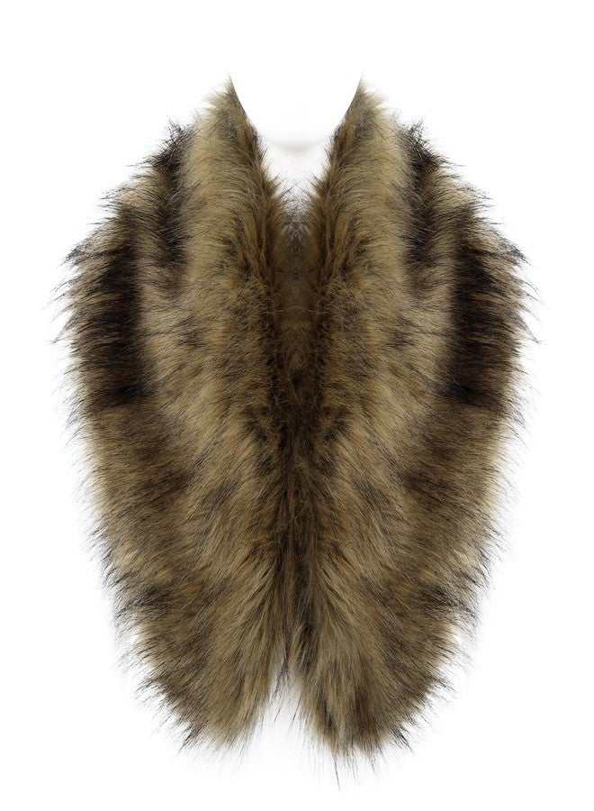 HAOAN Faux Fur Furry Shawl Fluffy Winter Warmer Sleeveless for Halloween Party Costume Accessory - Image 1
