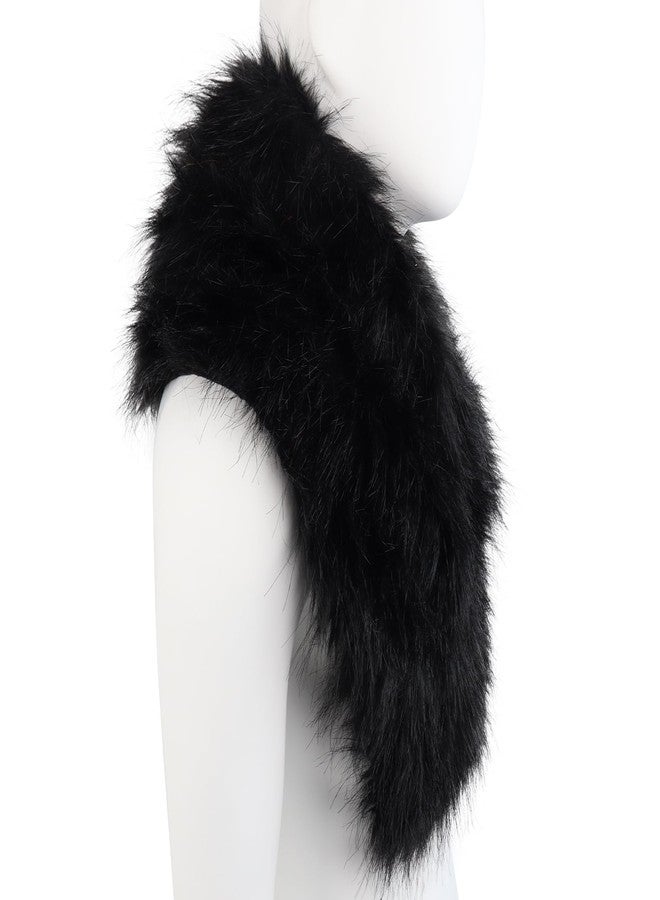 HAOAN Faux Fur Furry Shawl Fluffy Winter Warmer Sleeveless for Halloween Party Costume Accessory - Image 4