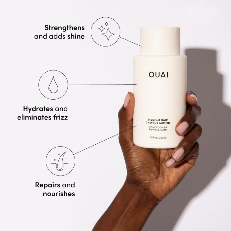 OUAI Medium Hair Shampoo & Conditioner Set, Travel Size - Hydrating Shampoo & Conditioner - With Coconut Oil, Babassu, Kumquat Extract & Keratin - Sulfate, Paraben & Phthalate Free (3 Oz) - Image 4
