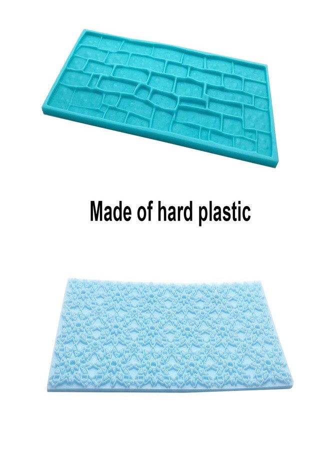 Markeny 6 Pack Fondant Impression Mat Set Cake Decor Mold Set-Embossed Tree Bark/Flower/Cobblestone Texture Design Sugarcraft Decor Tool for Chocolate Cupcake Topper Wedding Cake - Image 3