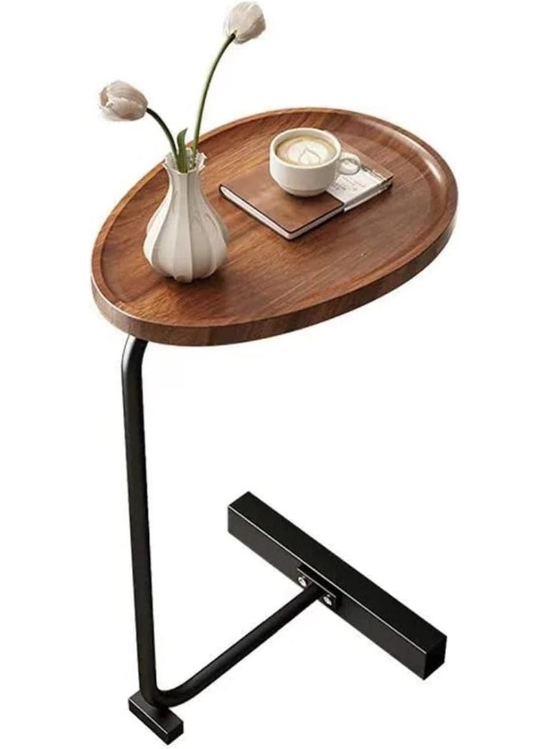 فكسر طاولة جانبية على شكل حرف C - طاولة جانبية صناعية للأريكة بإطار معدني، طاولة وجبات خفيفة للأريكة والسرير، ارتفاع 24 بوصة - Image 1