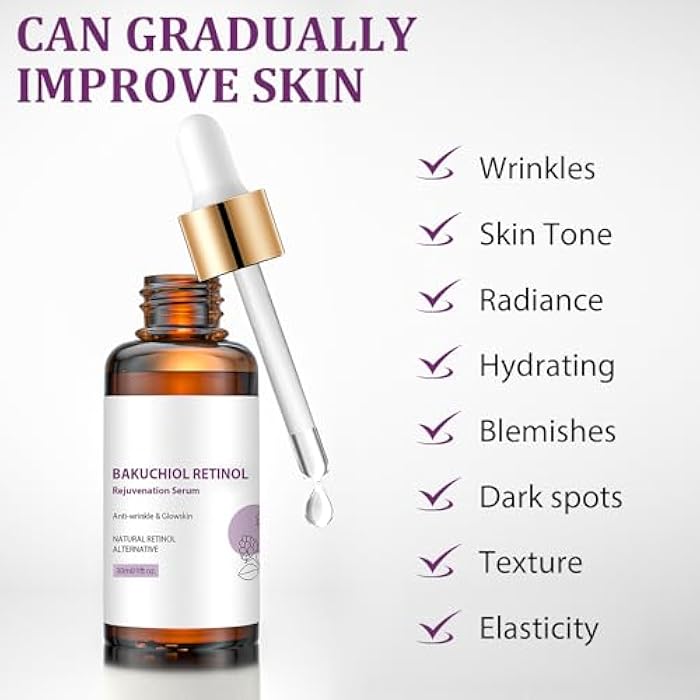 Lucift Bakuchiol Retinol Rejuvenation Serum,Venature Bakuchiol Retinol Korean, Retinol Serum for Wrinkles, Best Anti-Aging, Moisturising Skin (2PCS) - Image 5