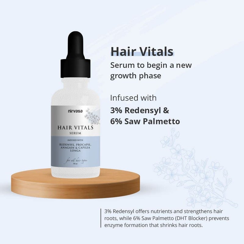 Nirvasa Hair Vitals Hair Growth Serum with 3 Redensyl Procapil Palmetto Natural DHT Blocker for Hairfall Control Growth Fast Absorption No Irritant NonSticky 50ml Hair Serum Pack of 2 - Image 5