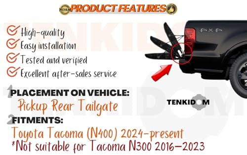 TENKIDOM Pickup Tailgate Assists Compatible with Toyota Tacoma (N400) 2024-present Shock Lift Supports Rear Gas Dampers Springs Kit No-Drill Bolt-on - Image 3