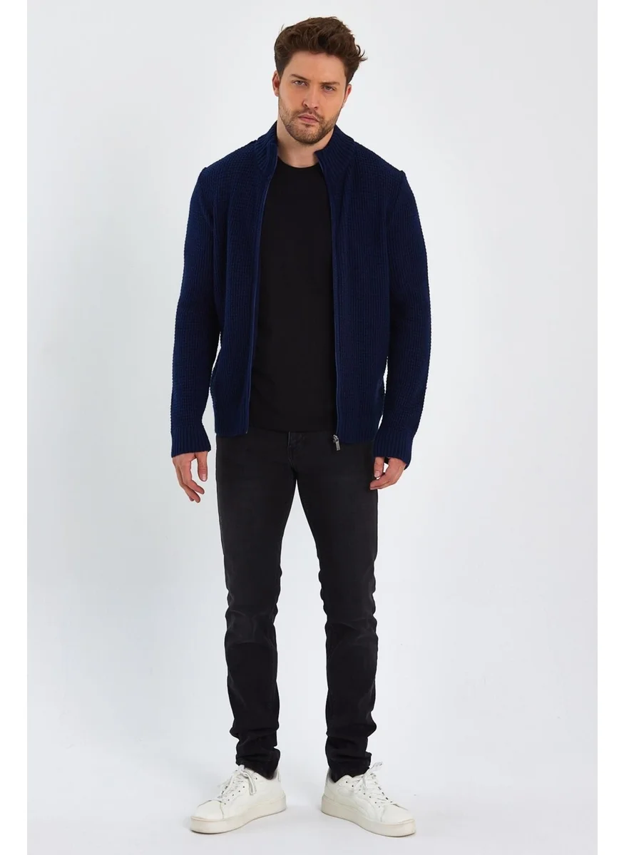 Alexander Gardi Turtleneck Zippered Knit Cardigan (E22-5714)