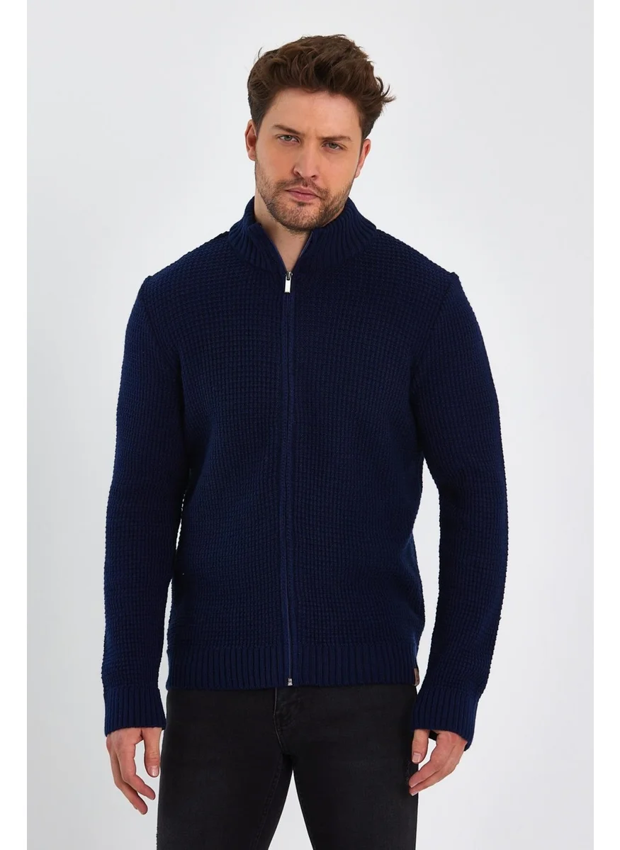 Alexander Gardi Turtleneck Zippered Knit Cardigan (E22-5714)