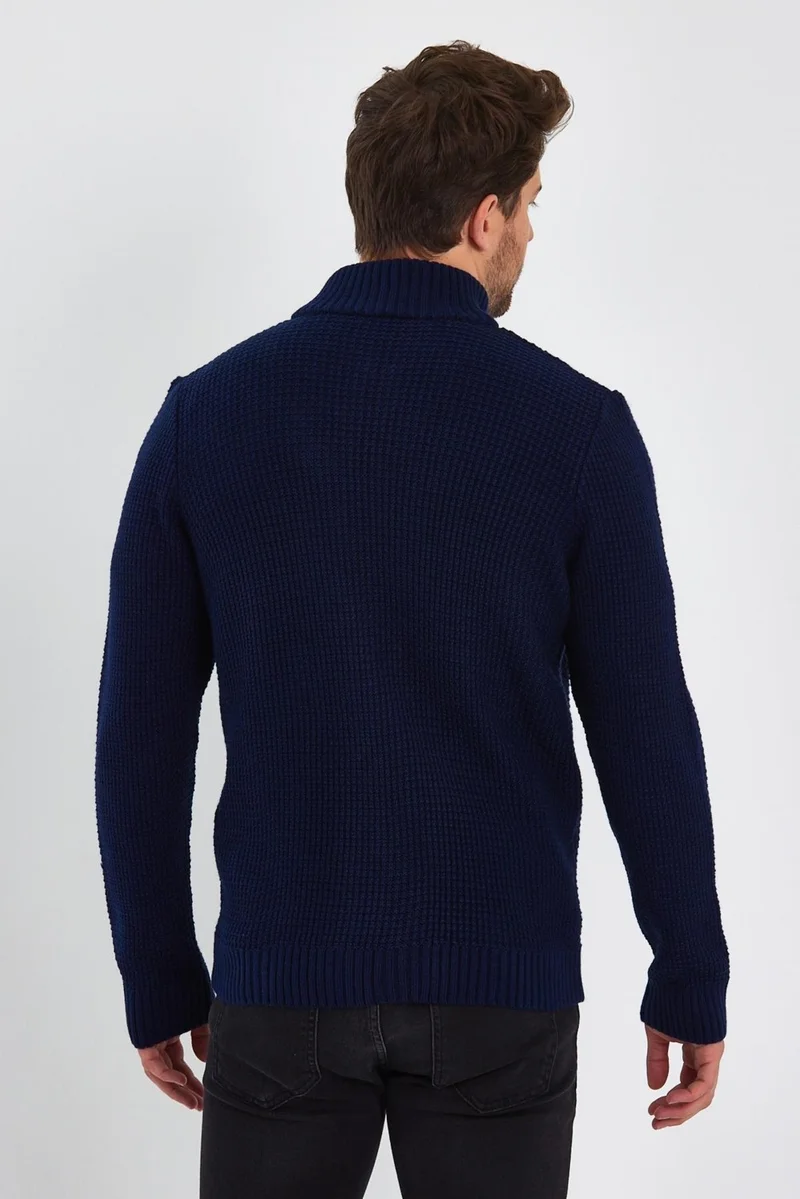 الكسندر جاردي Turtleneck Zippered Knit Cardigan (E22-5714)