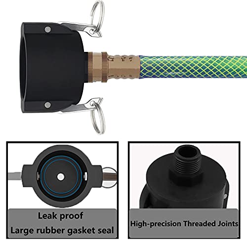 Jayen 275 330 Gallon IBC Tote Tank Drain Adapter Fittings 2" Cam Lock x Garden Hose Food Grade - Image 2