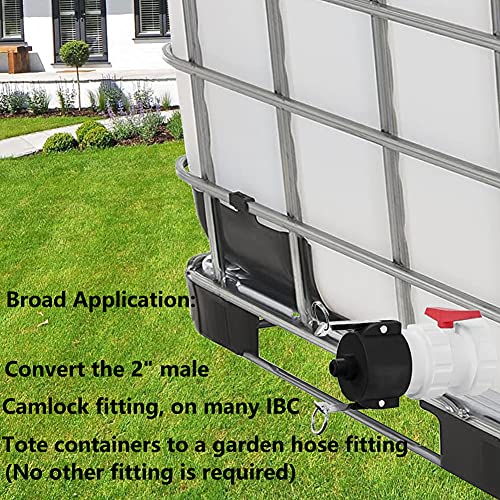 Jayen 275 330 Gallon IBC Tote Tank Drain Adapter Fittings 2" Cam Lock x Garden Hose Food Grade - Image 4